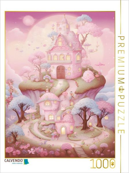 Produktbild: CALVENDO Puzzle S&uuml;&szlig;e H&auml;user im rosa Wunderland | 1000 Teile Lege-Gr&ouml;&szlig;e 64x48cm Foto-Puzzle f&uuml;r gl&uuml;ckliche Stunden