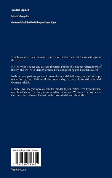 Produktbild: Gentzen Calculi for Modal Propositional Logic