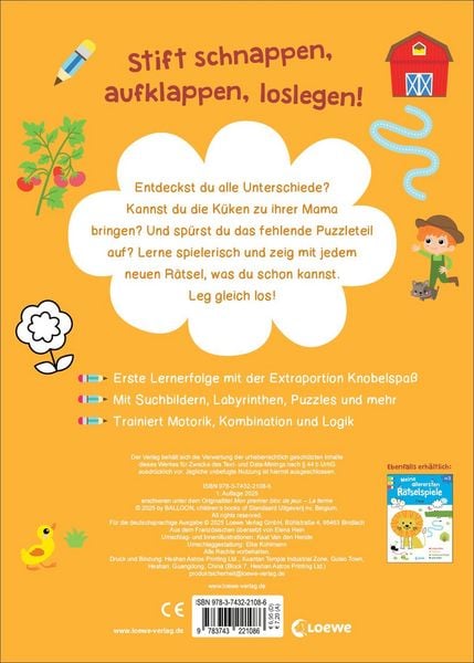 Produktbild: Meine allerersten R&auml;tselspiele - Bauernhof