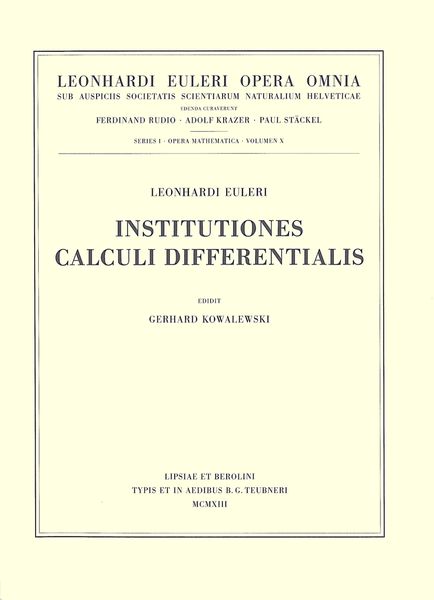 Produktbild: Institutiones calculi differentialis