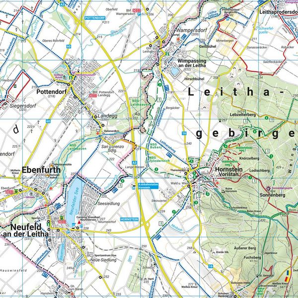 Produktbild: freytag & berndt Wanderkarte WK 023 Thermenregion Baden, Forchtenstein - Rosaliengebirge - Bucklige Welt - Wiener Neustadt 1:50.000