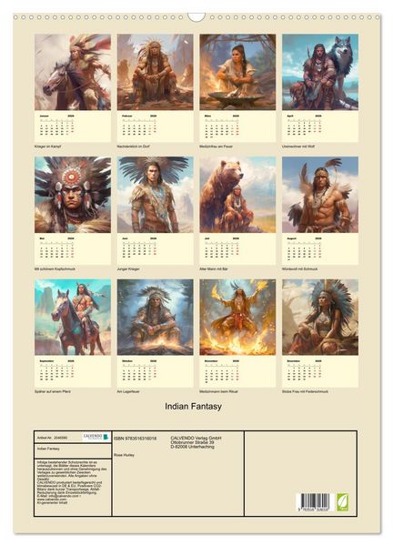 Produktbild: Indian Fantasy (Wandkalender 2026 DIN A2 hoch), CALVENDO Monatskalender