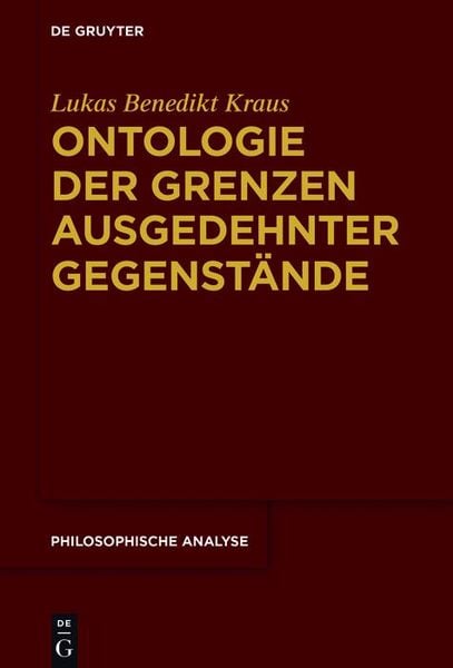 Produktbild: Ontologie der Grenzen ausgedehnter Gegenst&auml;nde