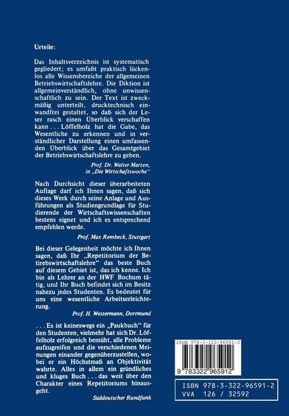 Produktbild: Repetitorium der Betriebswirtschaftslehre