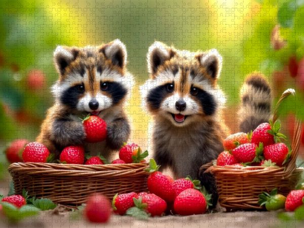 Produktbild: CALVENDO Puzzle Erdbeeren pfl&uuml;cken und naschen - mmh lecker | 1000 Teile Lege-Gr&ouml;&szlig;e 64x48cm Foto-Puzzle f&uuml;r gl&uuml;ckliche Stunden