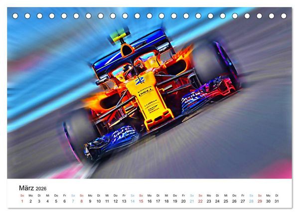 Produktbild: Formel 1 kreativ - Digital Art von Jean-Louis Glineur (Tischkalender 2026 DIN A5 quer), CALVENDO Monatskalender