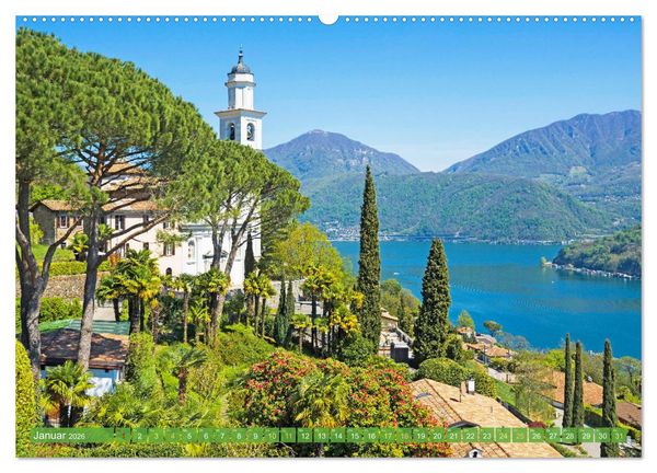 Produktbild: Wunderbares Tessin: Mediterranes Klima und italienisches Flair (Wandkalender 2026 DIN A2 quer), CALVENDO Monatskalender