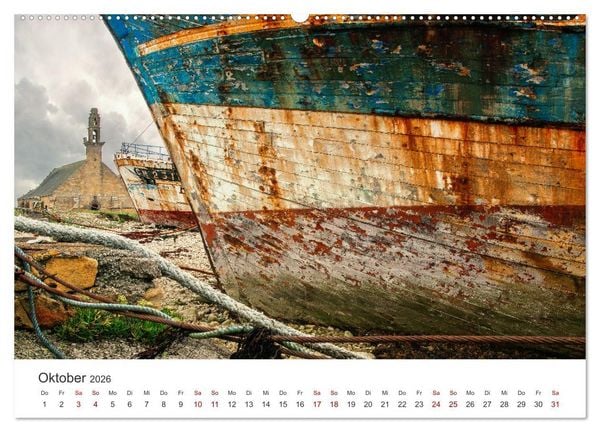 Produktbild: Gestrandet - Schiffswracks in der Bretagne (Wandkalender 2026 DIN A2 quer), CALVENDO Monatskalender