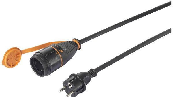 Sygonix SY-5597572 Strom Verlängerungskabel 16 A Schwarz, Orange 10 m H07RN-F 3G 1,5 mm² verriegelbar, witterungsbeständ