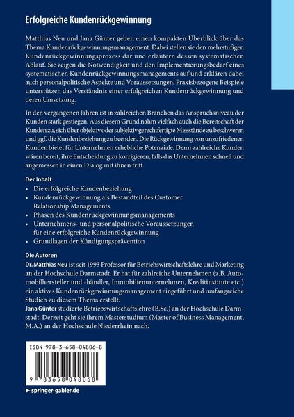 Produktbild: Erfolgreiche Kundenr&uuml;ckgewinnung