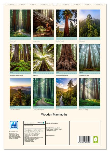 Produktbild: Wooden Mammoths (High Quality Premium Wall Calendar 2027 DIN A2 portrait),CALVENDO 12 Month Wall Calendar