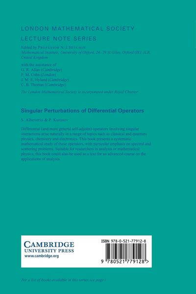 Produktbild: Singular Perturbations of Differential Operators