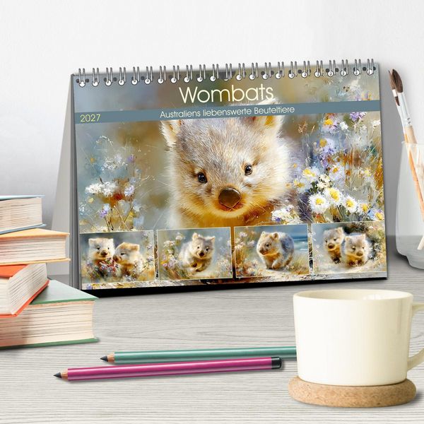 Produktbild: Wombats. Australiens liebenswerte Beuteltiere (Tischkalender 2027 DIN A5 quer), CALVENDO Monatskalender