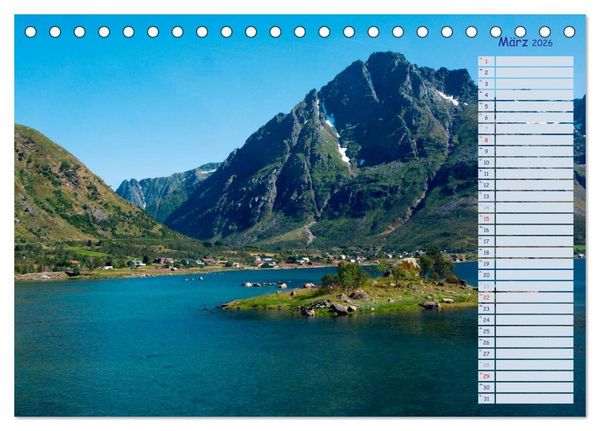 Produktbild: Landschaften Norwegens zwischen Polarkreis und Nordkap (Tischkalender 2026 DIN A5 quer), CALVENDO Monatskalender