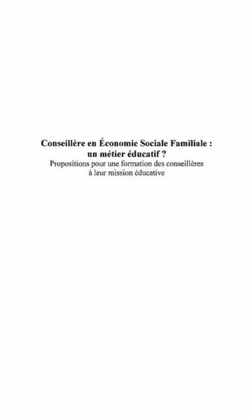 Produktbild: Conseillere en economie sociale familiale : un metier educat