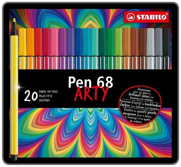 STABILO Filzstift Premium-Filzstift Pen 68 - ARTY, 20er Metalletui
