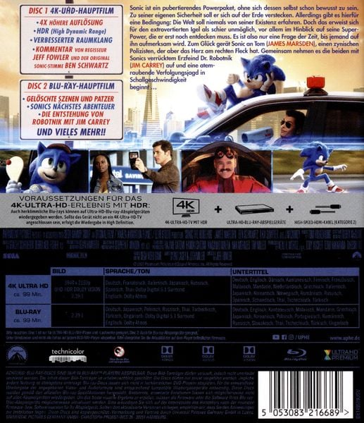Produktbild: Sonic the Hedgehog (4K Ultra HD) (+ BR)