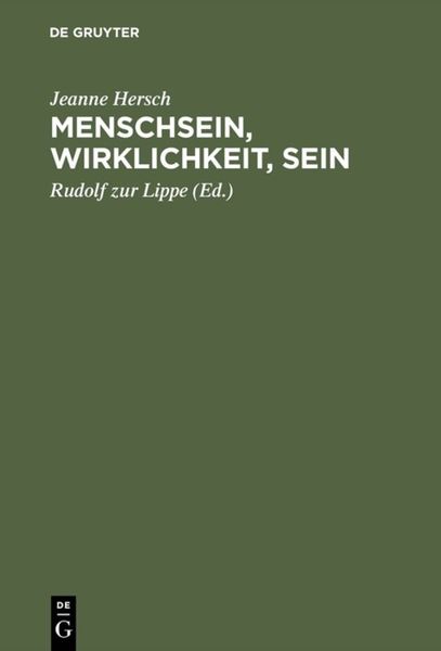 Produktbild: Menschsein, Wirklichkeit, Sein