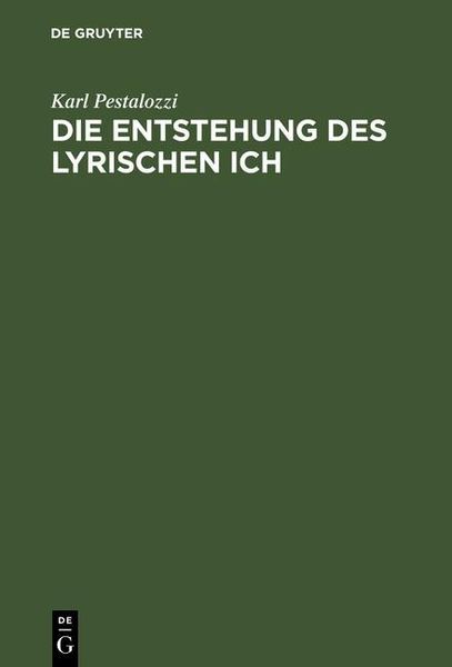 Produktbild: Die Entstehung des lyrischen Ich