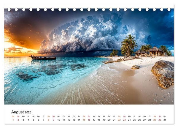 Produktbild: Inseln der Sehnsucht - Versteckte Paradiese (Tischkalender 2026 DIN A5 quer), CALVENDO Monatskalender