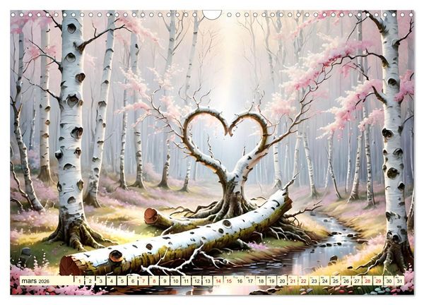 Produktbild: Bouleaux adorables (Calendrier mural 2026 DIN A3 vertical), CALVENDO calendrier mensuel