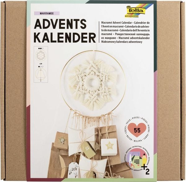 Produktbild: Folia Adventskalender Set MAKRAMEE, 55-teilig