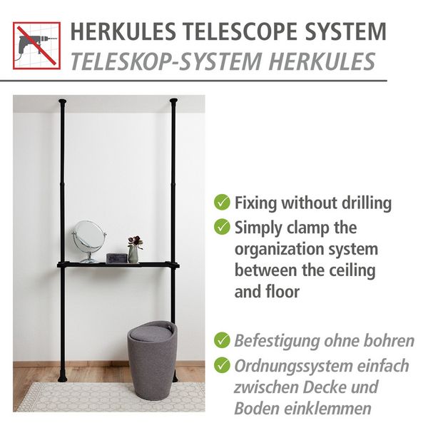 Produktbild: Regalboden Mod. Herkules Schwarz, passend zum Teleskop-System Herkules