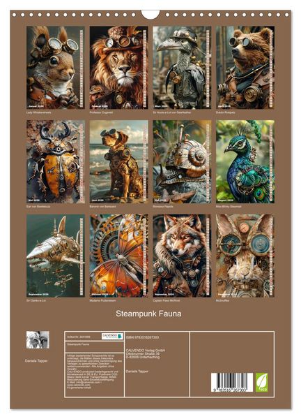 Produktbild: Steampunk Fauna (Wandkalender 2026 DIN A3 hoch), CALVENDO Monatskalender
