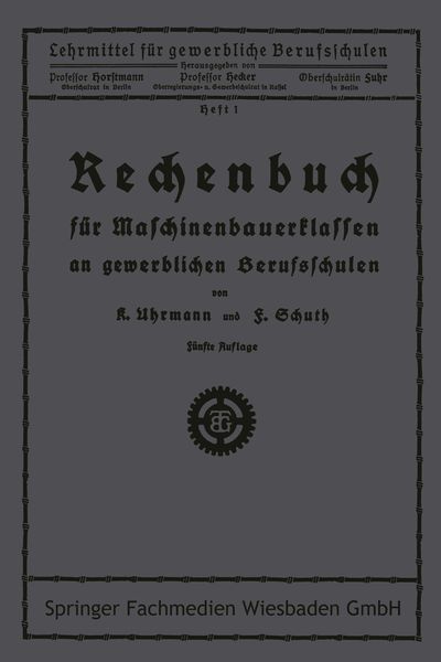 Produktbild: Rechenbuch f&uuml;r Maschinenbauerklassen an gewerblichen Berufsschulen