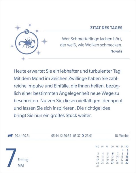 Produktbild: Skorpion Sternzeichenkalender 2027 - Tagesabrei&szlig;kalender - Ihr Horoskop f&uuml;r jeden Tag