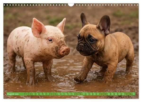Produktbild: Muddi Buddies &ndash; Freundschaft im Matsch (Wandkalender 2026 DIN A3 quer), CALVENDO Monatskalender