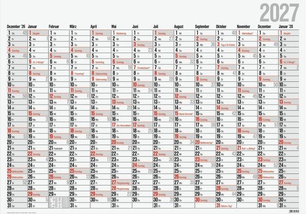 Produktbild: rido/id&eacute; 7033660007 Plakatkalender Mod. Office I 2027 980&times;685 mm