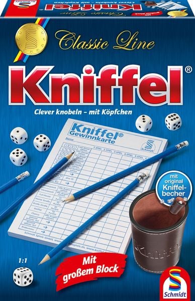 Schmidt Spiele - Kniffel - Classic Line, Kniffel, mit großem Spielblock