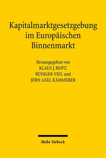 Produktbild: Kapitalmarktgesetzgebung im Europ&auml;ischen Binnenmarkt