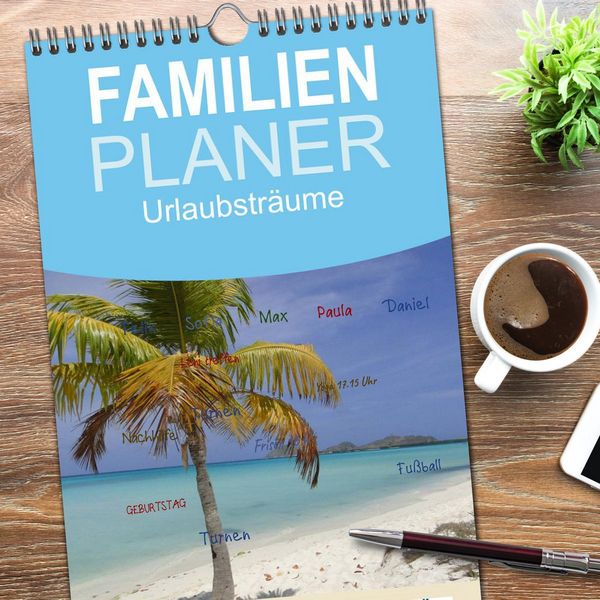 Produktbild: Familienplaner 2026 - Urlaubstr&auml;ume mit 5 Spalten (Wandkalender, 21 x 45 cm) CALVENDO