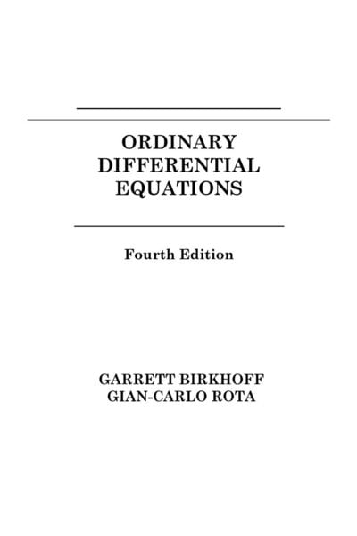 Produktbild: Ordinary Differential Equations