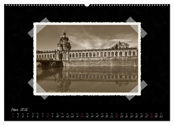Produktbild: Dresden - Ein Kalender mit Fotografien wie aus einem alten Fotoalbum (hochwertiger Premium Wandkalender 2026 DIN A2 quer), Kunstdruck in Hochglanz