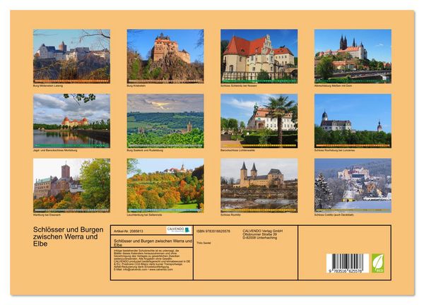 Produktbild: Schl&ouml;sser und Burgen zwischen Werra und Elbe (Wandkalender 2026 DIN A3 quer), CALVENDO Monatskalender