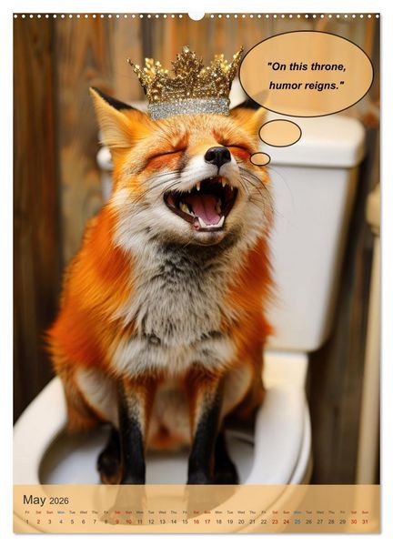 Produktbild: Animals on toilet makes you smile (High Quality Premium Wall Calendar 2026 DIN A2 portrait),CALVENDO 12 Month Wall Calendar