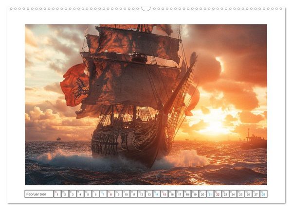 Produktbild: Fluch der Schwarzen Flagge (hochwertiger Premium Wandkalender 2026 DIN A2 quer), Kunstdruck in Hochglanz