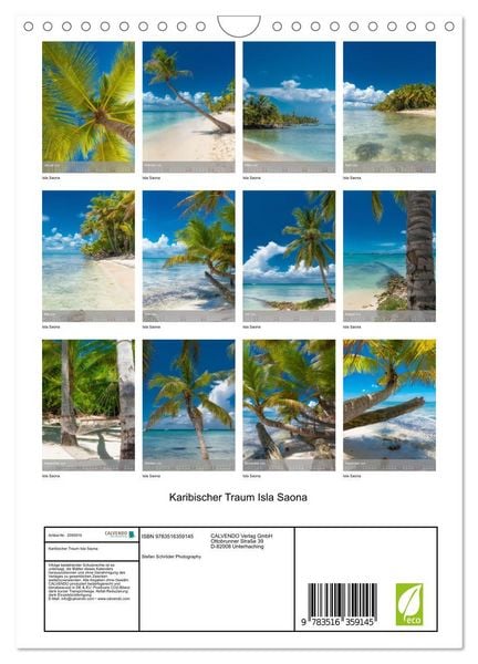 Produktbild: Karibischer Traum Isla Saona (Wandkalender 2026 DIN A4 hoch), CALVENDO Monatskalender