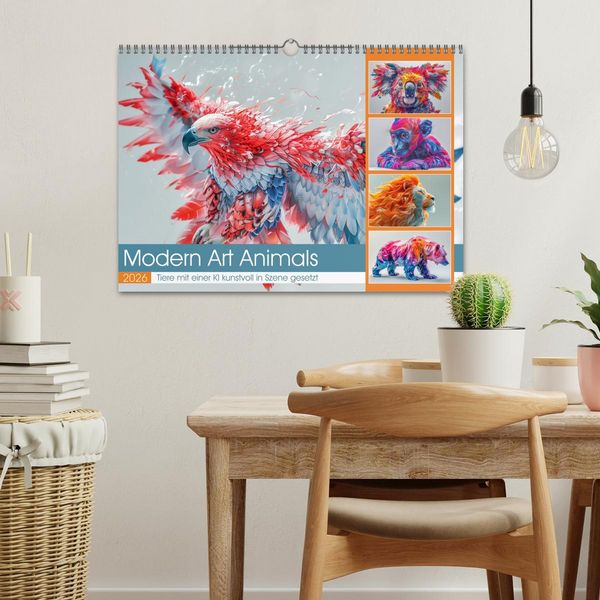 Produktbild: Modern Art Animals (Wandkalender 2026 DIN A3 quer), CALVENDO Monatskalender