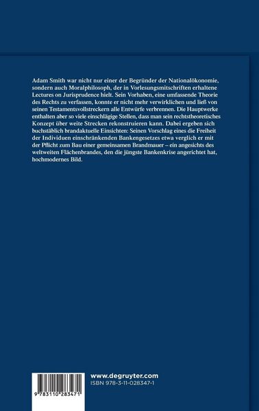 Produktbild: Adam Smith als Rechtstheoretiker
