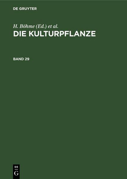Produktbild: Die Kulturpflanze. Band 29