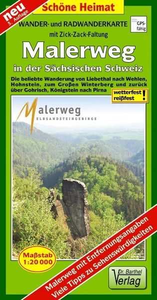 Produktbild: Radwander- und Wanderkarte Malerweg in der S&auml;chsischen Schweiz