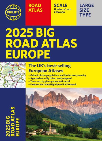 Produktbild: Philip'S Maps: 2025 Philip's Big Road Atlas of Europe