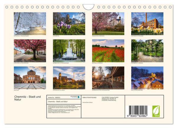 Produktbild: Chemnitz - Stadt und Natur (Wandkalender 2026 DIN A4 quer), CALVENDO Monatskalender