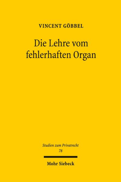Produktbild: Die Lehre vom fehlerhaften Organ