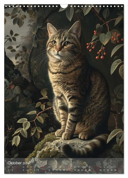 Produktbild: Katzen Kunstillustrationen (Wandkalender 2026 DIN A3 hoch), CALVENDO Monatskalender