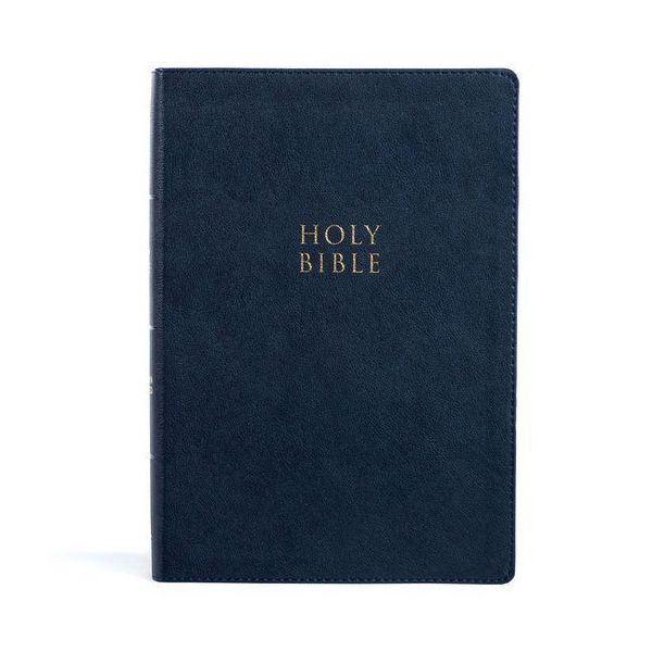 Produktbild: CSB Super Giant Print Reference Bible, Navy Leathertouch